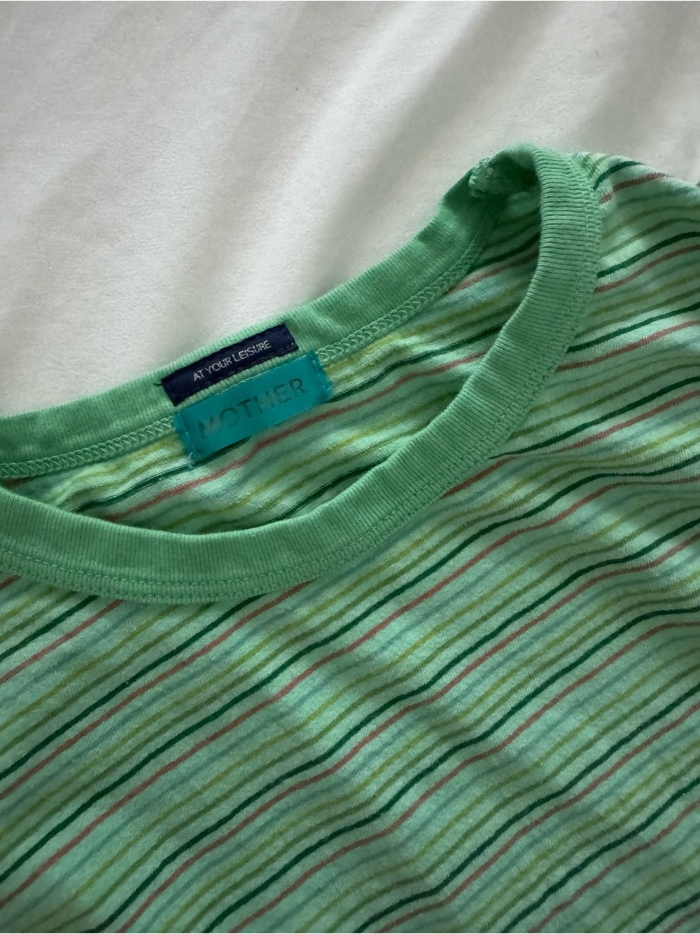 MOTHER Green Striped Ribbed Tank Top - Picture 2 of 4